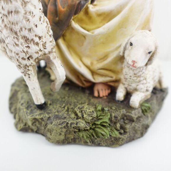 Jesus As The Good Shepherd With Two Sheep At His Feet - Picture 7 of 15